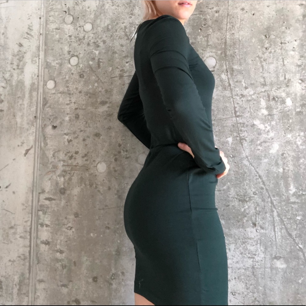 Basic dark forest green H&M dress